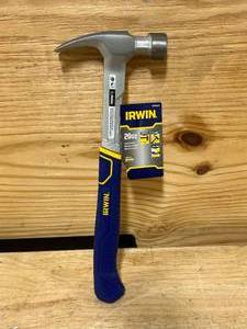 lot 135 image: IRWIN Hammer, Rip Claw Hammer, Ergonomic Textured Grip, 20 OZ (IWHT51220) (retails for $20)