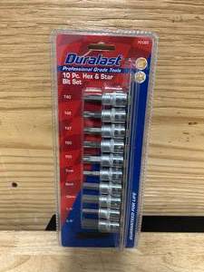 lot 138 image: DURALAST 10 Pc. Hex & Star Bit Set
