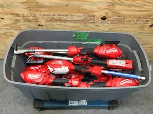 lot 142 image: Lot of 16 - Used Milwaukee String Trimmer Handles (15 - Model # 2825-20 And 1 - Model # 2828-20)