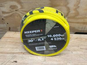 lot 176 image: KEEPER 30 ft. x 4 in. x 20,000 lbs. Vehicle Recovery Strap with Protected Loops
