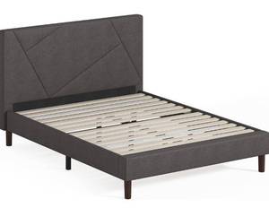 lot 10A image: Zinus Judy Upholstered Platform Bed Frame 05232480