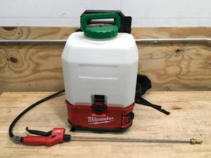 lot 184 image: Milwaukee - Sprayer Tank Model # 49-16-28PS And Power Base Model # 2820-20