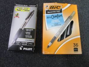 lot 137 image: G2 Pilot Pens, Bic Xtra Comfort Pen...