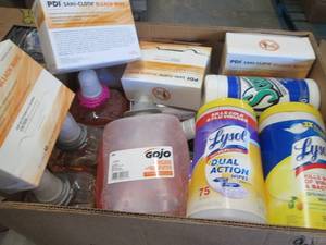 lot 237 image: Box of assorted Disinfecting Wipes,...