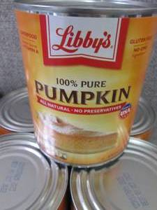 lot 305 image: 6- 29 oz Libbys 100% Pure Pumpkin ...