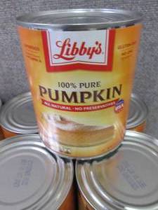 lot 306 image: 6- 29 oz Libbys 100% Pure Pumpkin ...
