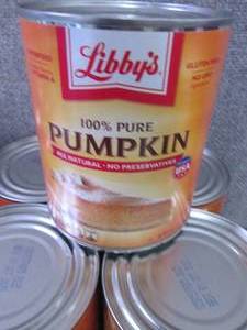 lot 307 image: 6- 29 oz Libbys 100% Pure Pumpkin ...