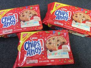 lot 333 image: 3- 14.38 oz Chewy Chips Ahoy Confet...