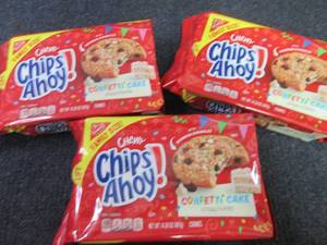 lot 335 image: 3- 14.38 oz Chewy Chips Ahoy Confet...