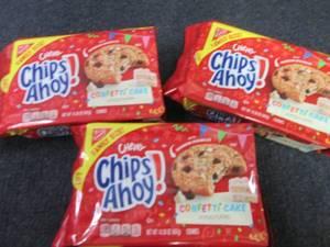 lot 336 image: 3- 14.38 oz Chewy Chips Ahoy Confet...