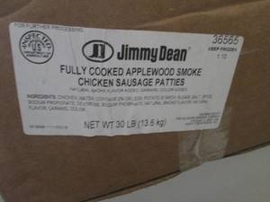 lot 503 image: 30 Lb FROZEN Jimmy Dean Fully Cooke...