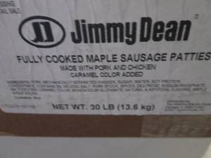 lot 505 image: 30 Lb FROZEN Jimmy Dean Fully Cooke...