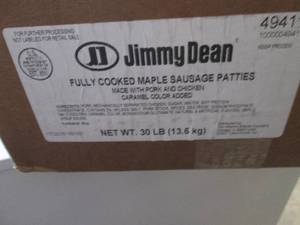 lot 506 image: 30 Lb FROZEN Jimmy Dean Fully Cooke...