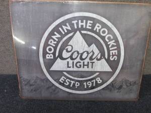 lot 517 image: Metal Coors Light Sign 12.5x16 inch...