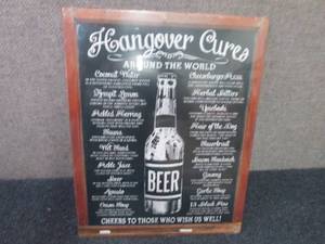 lot 518 image: Metal Hangover Cures Sign 12.5x16 i...