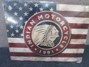 lot 519 image: Metal Indian Motorcycle Sign 12.5x1...