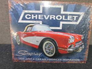 lot 524 image: Metal Chevrolet Stingray Sign 12.5x...