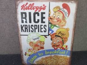 lot 526 image: Metal Rice Krispies Sign 12.5x16 in...