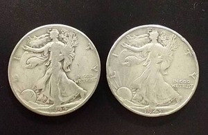 (2) Walking Liberty Half Dollars