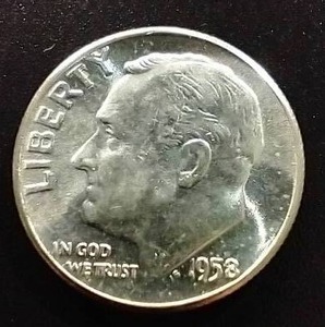 Uncirculated 1958 Roosevelt Dime