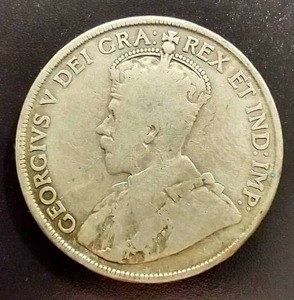1919 Canadian Silver Half Dollar