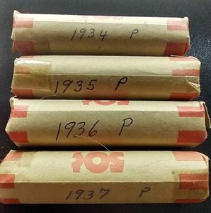 (4) Wheat Penny Rolls - Consecutive Years