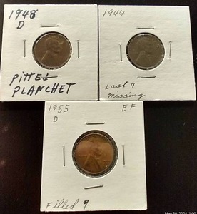 (3) Die CrackError Wheat Pennies