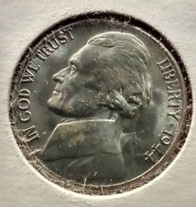 Gorgeous Uncirculated 1944-S Silver War Nickel