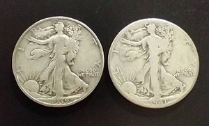 (2) Walking Liberty Half Dollars