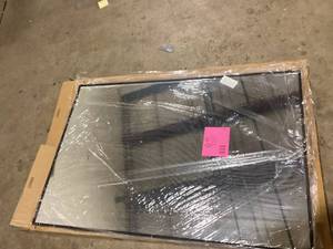 24 in. W x 35.5 in. H Modern Rectangular Aluminum Framed Black Wall Mirror  Customer Returns See Pictures