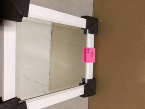 Amanti Art Blanco White 19.5 in. x 23.5 in. Beveled Rectangle Wood Framed Bathroom Wall Mirror in White  Customer Returns See Pictures