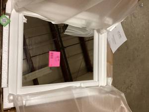 Home Decorators Collection Naples 24 in. W x 32 in. H Rectangular Wood Framed Wall Bathroom Vanity Mirror in White  Customer Returns See Pictures