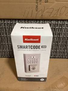 Kwikset SmartCode 260 Contemporary Satin Nickel Keypad Single Cylinder Electronic Deadbolt Featuring SmartKey Security   Customer Returns See Pictures