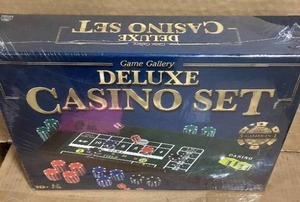 Game Gallery Deluxe Casino Set - Craps, Blackjack, Poker  Customer Returns See Pictures