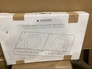Navaris Double Induction Cooktop - Portable Dual Countertop Electric Stove Burner Cook-Top Hot Plate with 2 Hobs for Cooking - 24 x 14 x 3 Inches Customer Returns See Pictures