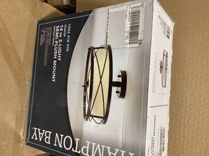 Home Decorators Collection Thayer 2-Light Oil Rubbed Bronze Semi-Flushmount Customer Returns See Pictures