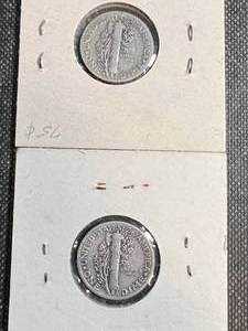 2 US MERCURY DIMES 1938-S 1940