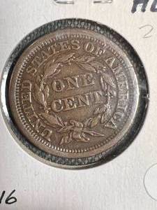 1855 US BRAIDED HAIR LARGE CENT