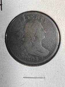 1804 US DRAPED BUST HALF CENT