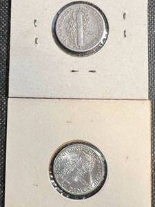 2 US MERCURY DIMES 1943BU 1943-D