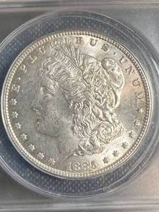 1885 US MORGAN SILVER DOLLAR ANACS MS61