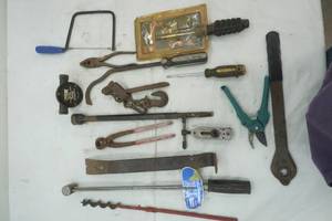 Variety of Tools, Torque Wrench, 6-n-1 screwdriver, pry bar, and more