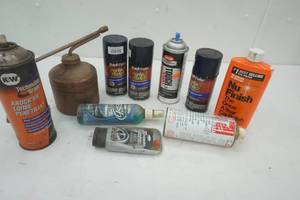Spray Paint, polish, paint can, and car freshener