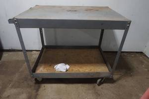 Metal Bench on Wheels