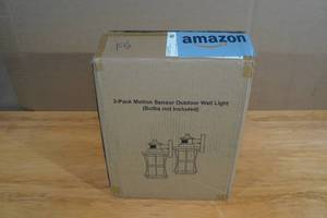 lot 58 image: 2-Pack Motion Sensor Outdoor Wall Lights -White
