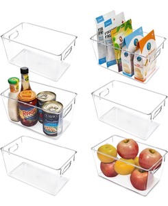 lot 20 image: M&N 6-Pack Clear Plastic Pantry Organizers