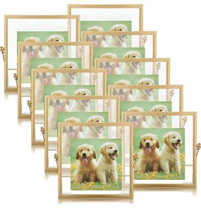 lot 24 image: Hoteam 12-Pack Floating Picture Frame 4x4 -Gold