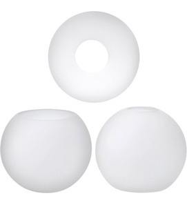 lot 32 image: Goldswift 3-Pack Clear Frosted Glass Globe Replacements 5.9 Diameter, 1-58 Fitter
