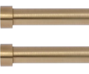 lot 34 image: Olv 2-Pack Gold Window Curtain Rods 48-84
