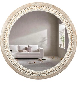 lot 39 image: Reflinto 32 Wooden Round Mirror